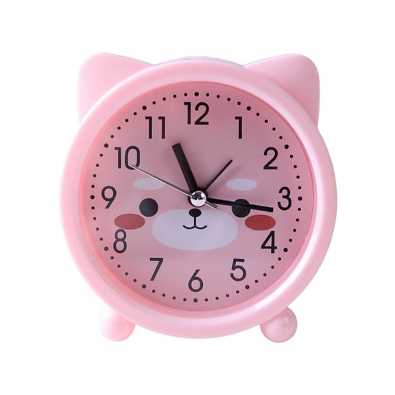 Colored Kitten Alarm Clock for Children with Lovel Ears and Glass Designing Bedside Clock for Home Decoration