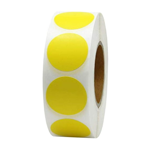 Colored Labels Stickers Round Sticker for Inventory & Labeling - 500Pcs, Yellow, 2.5cm