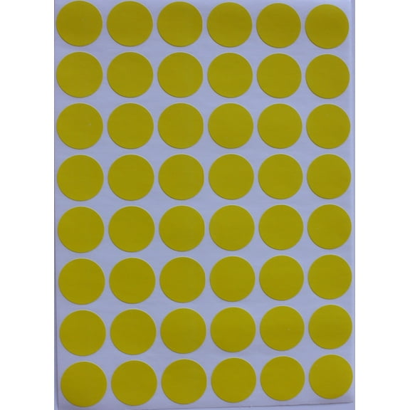 Colored Labels approximately ~ 3/4" Round 17 mm, Yellow Dot Stickers 0.69 inch in 720 Pack  by Royal Green