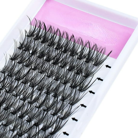 Colored Lash Clusters 40D Pink Individual Lashes D Curl Cluster Lashes Mixed Length Colored Lash Extensions Cluster Eyelash Extensions (Pink 40D-0.07D, 9-16mm)