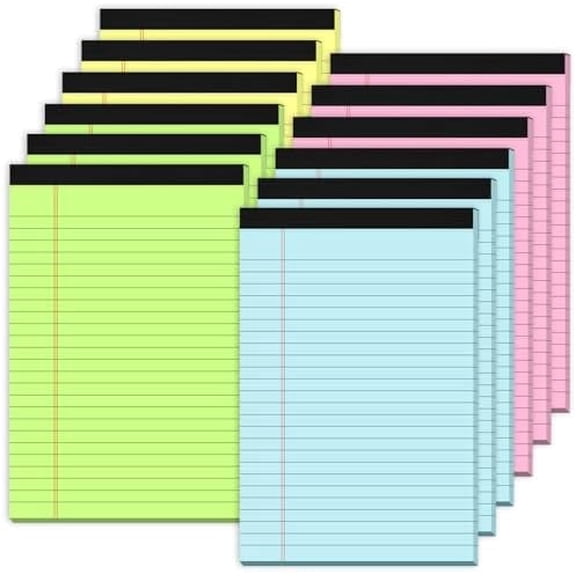 Colored Legal Pads 8.5 x 11 Lined Note Pads, 3 Pack Pink Writing Pads, 30 Sheets Per Pad, Letter Size Notebook Paper for Home & Office Supplies