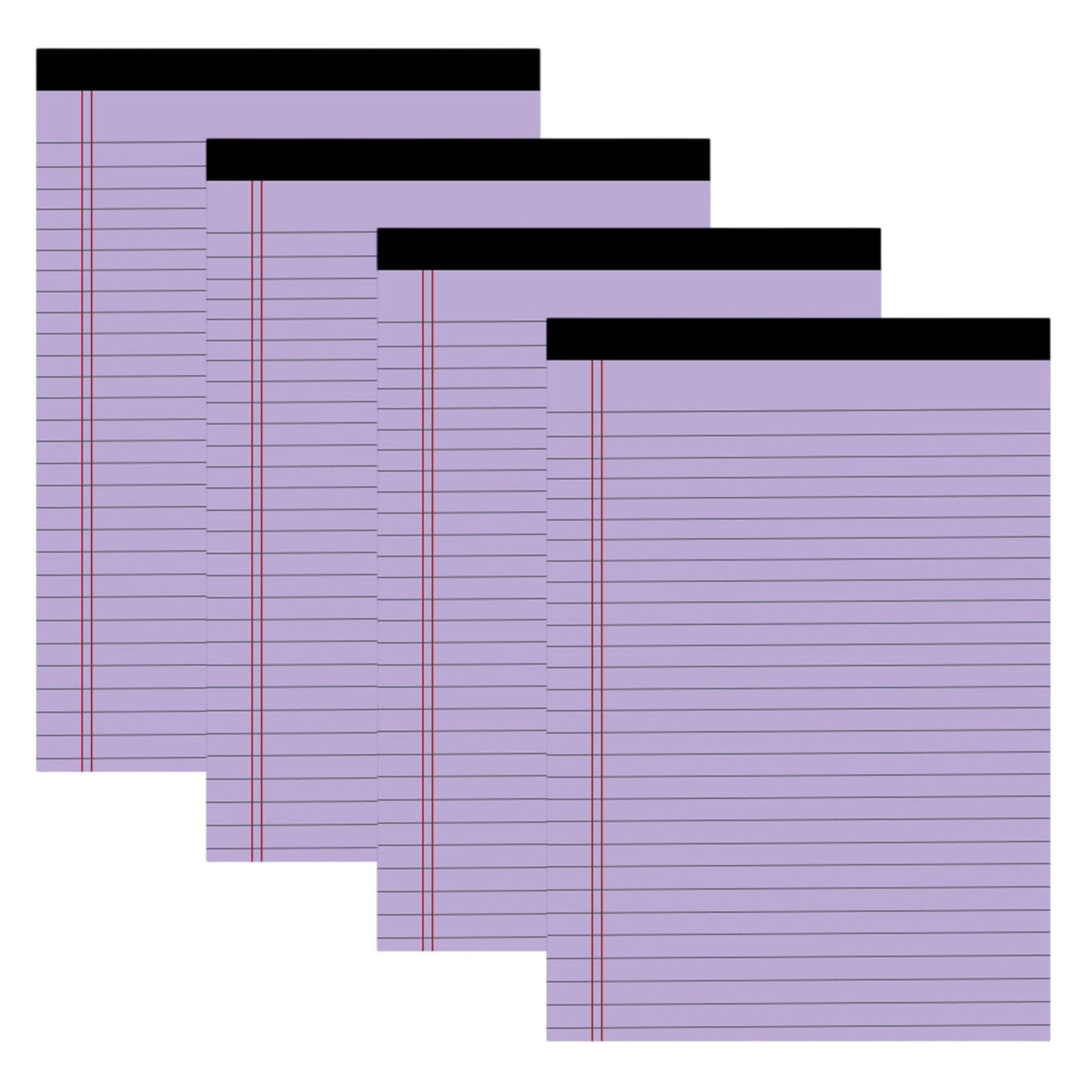 Colored Legal Pads, 8.5 x 11 Note Pads, Wide Ruled Notepads, Lined Note Writing Pads, 50 Sheets per Notepad, Double-Side Printed Legal Note Pad 8.5x11'' for Home, Office, 4 Pcs