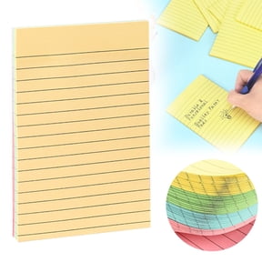 Colored Lined Sticky Notes, Adhesive Ruled Memo, 100 Sheets, 15*10cm, Removable Notepads for office, Class, Home, Note Taking, Reminders & Message Leaving