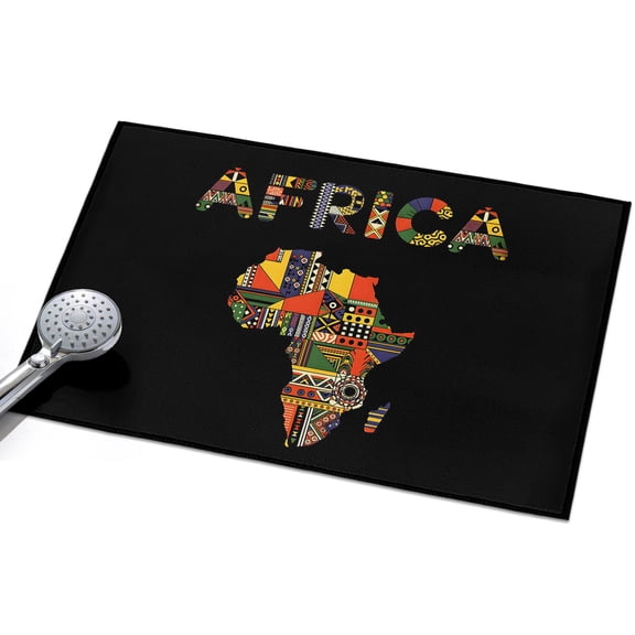 Colored Maps 2x3ft Non Slip Area Rug Africa Plates Red Green Geometric Abstract Washable Soft Area Rugs for Living Room, Indoor Circle Carpet for Bedroom Dining Room Kitchen