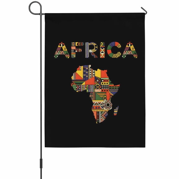 Colored Maps House Flag 28 x 40 Inches, Africa Plates Red Green Geometric Abstract Weather Proof Outdoor Patio Flags Double Sided Small House Decoration for Yard Lawn Outside Home