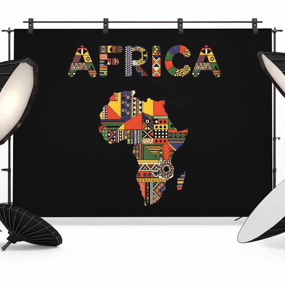 Colored Maps Photography Backdrop 7x5FT, Africa Plates Red Green Geometric Abstract Photo Backdrops, Background for Photography Studio Photo Studio Background, Back Drop for Photoshoot