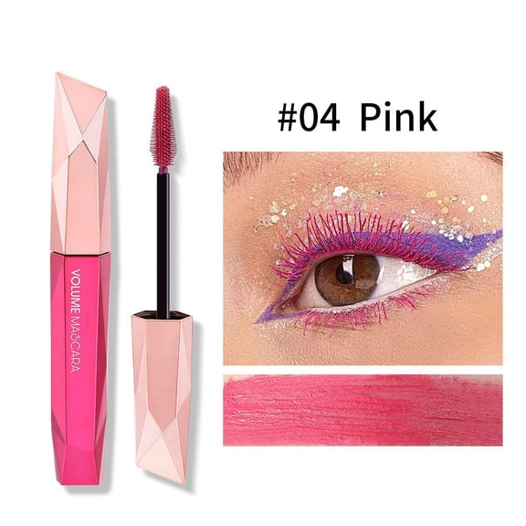 Colored Mascara With Long Lasting Sparkle Diamond, Pink Mascara, Mascara Volume and Length, Color Glitter Makeup Party Stage Use
