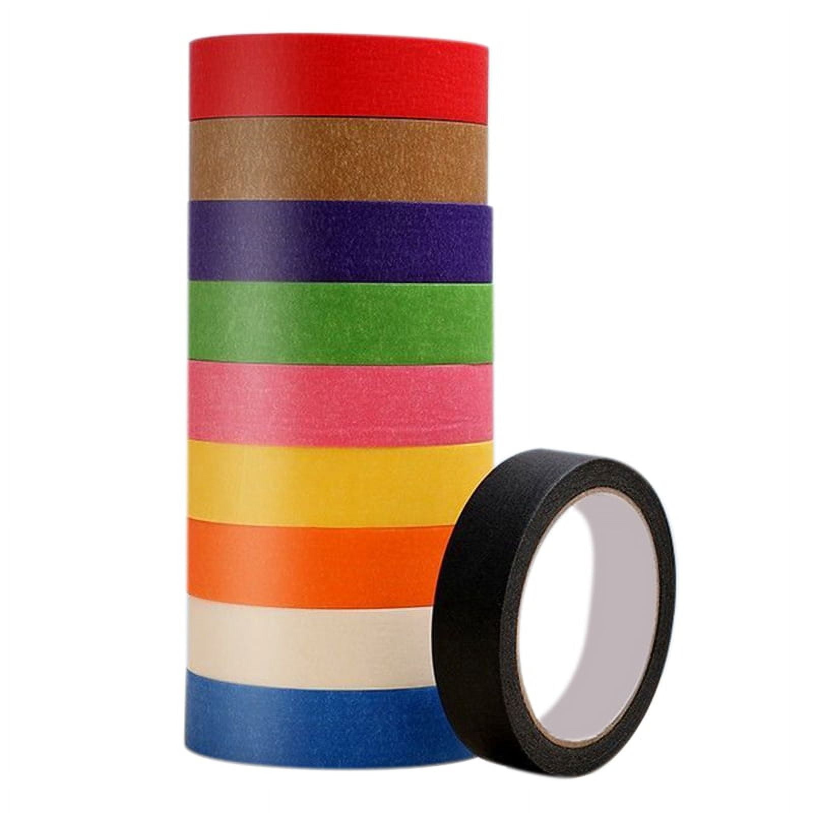 Colored Masking Tape 1 Inch of Colorful Craft Tape Vibrant Rainbow Colored Painters Tape Great