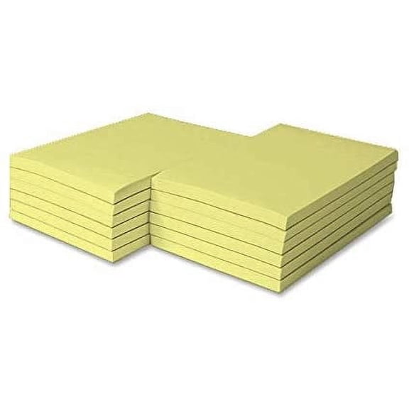 Colored Memo Note Pads - Canary - Size 8.5 x 5.5" - 100 Sheets Per Pad, 5 Scratch Pads Per Pack