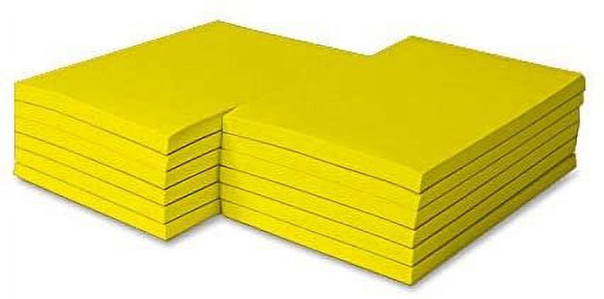 Colored Memo Note Pads Glued on Top - Size 4 X 6 | 100 Sheets Per Pad | 5 Scrach Pads Per Pack | Yellow