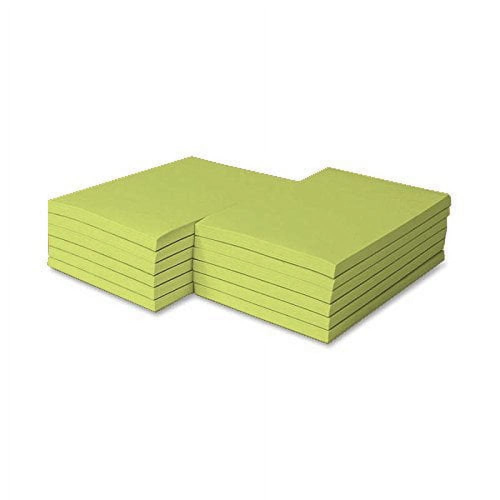 Colored Memo Note Pads Glued on Top - Size 4 X 6 | 100 Sheets Per Pad | 5 Scrach Pads Per Pack | Ultra Lime