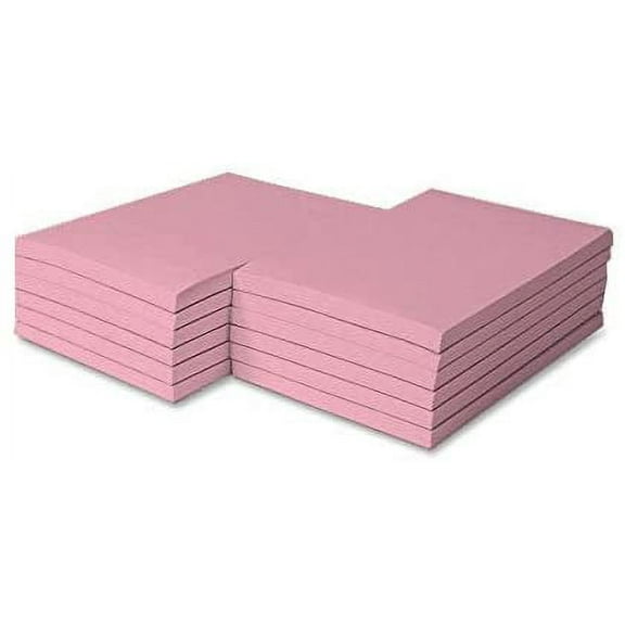 Colored Memo Note Pads - Pink - Size 8.5 x 5.5" - 100 Sheets Per Pad, 5 Scratch Pads Per Pack