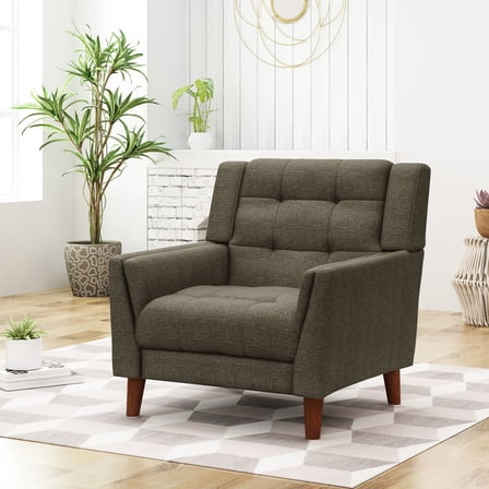 Colored Mid-century Armchair, Waffle Seat For Relaxation Stylish Modern Tone, Back