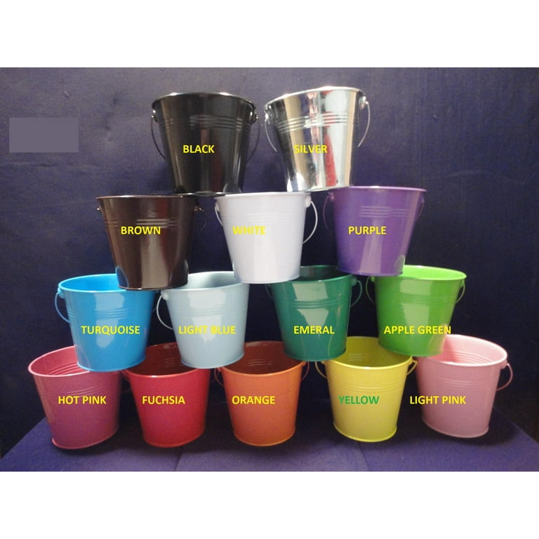 Small coloured store plastic buckets