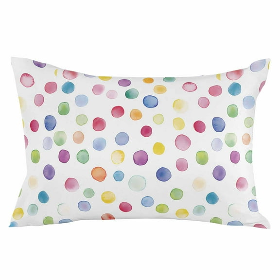 Colored Minimalist Geometric Polka Dots Standard Size Pillow Cover, Pillowcase Protectors with Zipper, Breathable Decorative Throw Pillow Case Cover, Pillow Shams for Couch Sofa 20x26Inch
