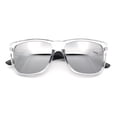 thumbnail image 1 of Colored Mirror Oversized Clear Frame Horn Rim Hipster Rectangle Plastic Sunglasses Silver Mirror, 1 of 6