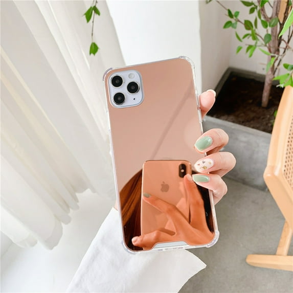 Colored Mirror Plating Apple iPhone 11 Pro Max Case (Rose Gold) Soft TPU Shockproof and Scratch Resistant Clear Bumper Protection Cover