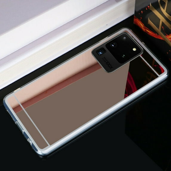 Colored Mirror Plating Samsung Galaxy Note 20 Ultra Case (Rose Gold) Soft TPU Shockproof and Scratch Resistant Clear Bumper Protection Cover