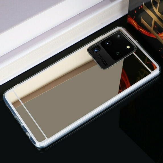 Colored Mirror Plating Samsung Galaxy S20 Ultra Case (Gold) Soft TPU Shockproof and Scratch Resistant Clear Bumper Protection Cover