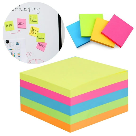 DreamyJuly Yellow Sticky Notes, 3x3 Inch Colorful Memo Pads with Strong Adhesive, 50 Sheets/Pad, 5-Pack Set, Christmas Sticky Note Clearance Sale