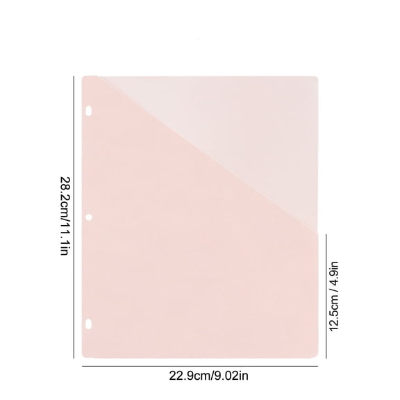 Colored PP Document Sleeves Slant Pocket File Folders for School Paper Organizing and Storage