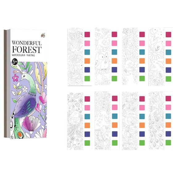 Colored Painting Book Pocket Watercolor Kit Field Sketch Note Durable Paper Gift 18 X 8 X 2cm Children Diy 20Sheet Solid