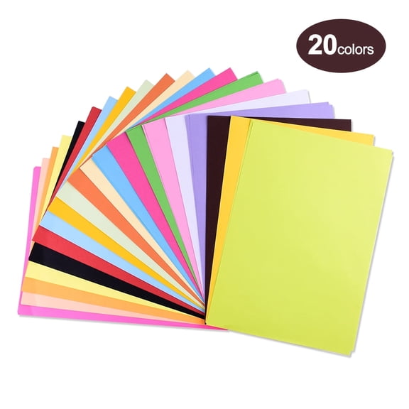 Topcolorusa Colored Paper, 70gsm Thin Version Colored A4 Copy Paper, Crafting Decorating Cut-to-Size Paper 100 Sheets 20 Colors for DIY Art Craft (21 * 30cm)