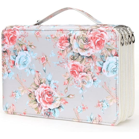 Colored Pencil Case - 200 Slots Pencil Holder with Zipper Closure Twill Fabric Large Capacity Pencil Case, for Watercolor Pens or Markers, Pencil Case Organizer for Artist