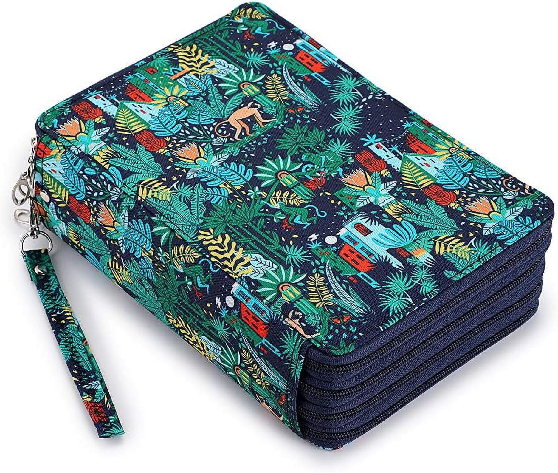 Colored Pencil Case-200-slot Pen Holder Pencil Case Large Capacity Pencil Storage Box with Handle with Convenient Colored Pencil Case, Can Store Colored Pencils, Gel Pens, Marker Pens, Brushes, Craft