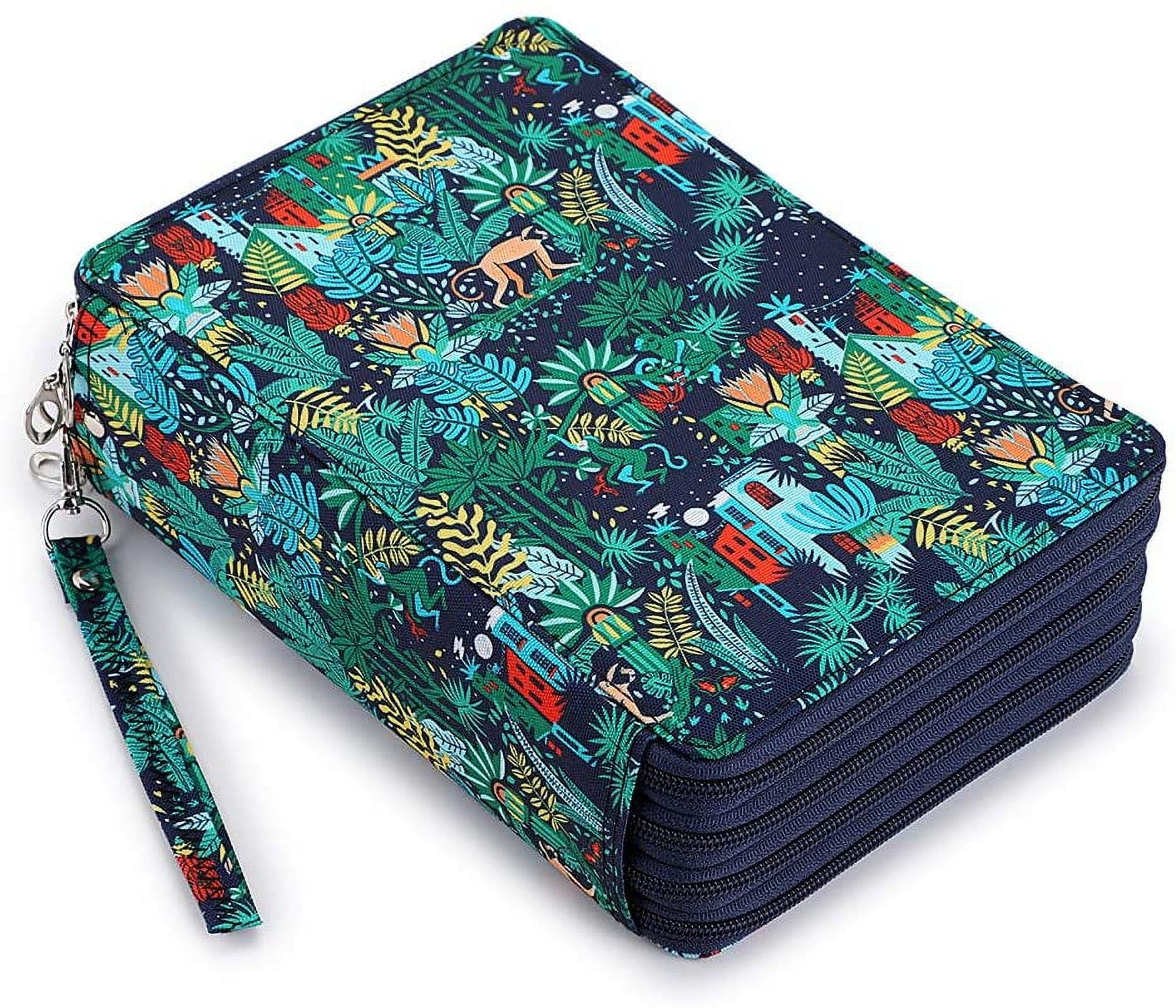 Colored Pencil Case-200-slot Pen Holder Pencil Case Large Capacity Pencil Storage Box with Handle with Convenient Colored Pencil Case