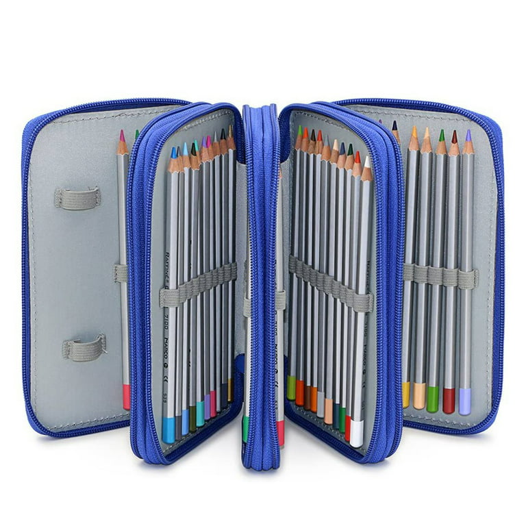 Colored Pencil Case Multi-layers 72 Slots Zipper Pencil Pouch Pen Organizer  Bag