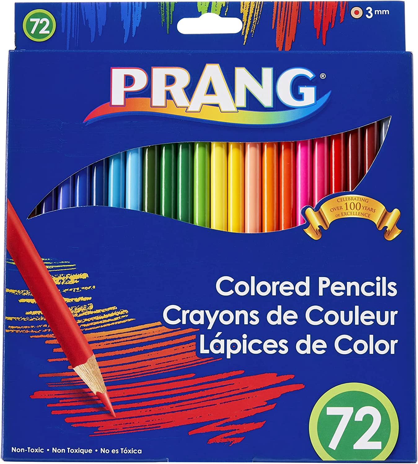Colored Pencil Sets, 3 Mm, 2b (#1), Assorted Lead/barrel Colors, 72 ...