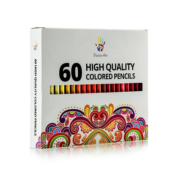 Colored Pencils 60 Unique Colors Premium Pre-sharpened Perfect for adult coloring books,Drawing, Sketching, and Crafting Projects, Bold,Vibrant Colors, 3.3mm Precision Tips