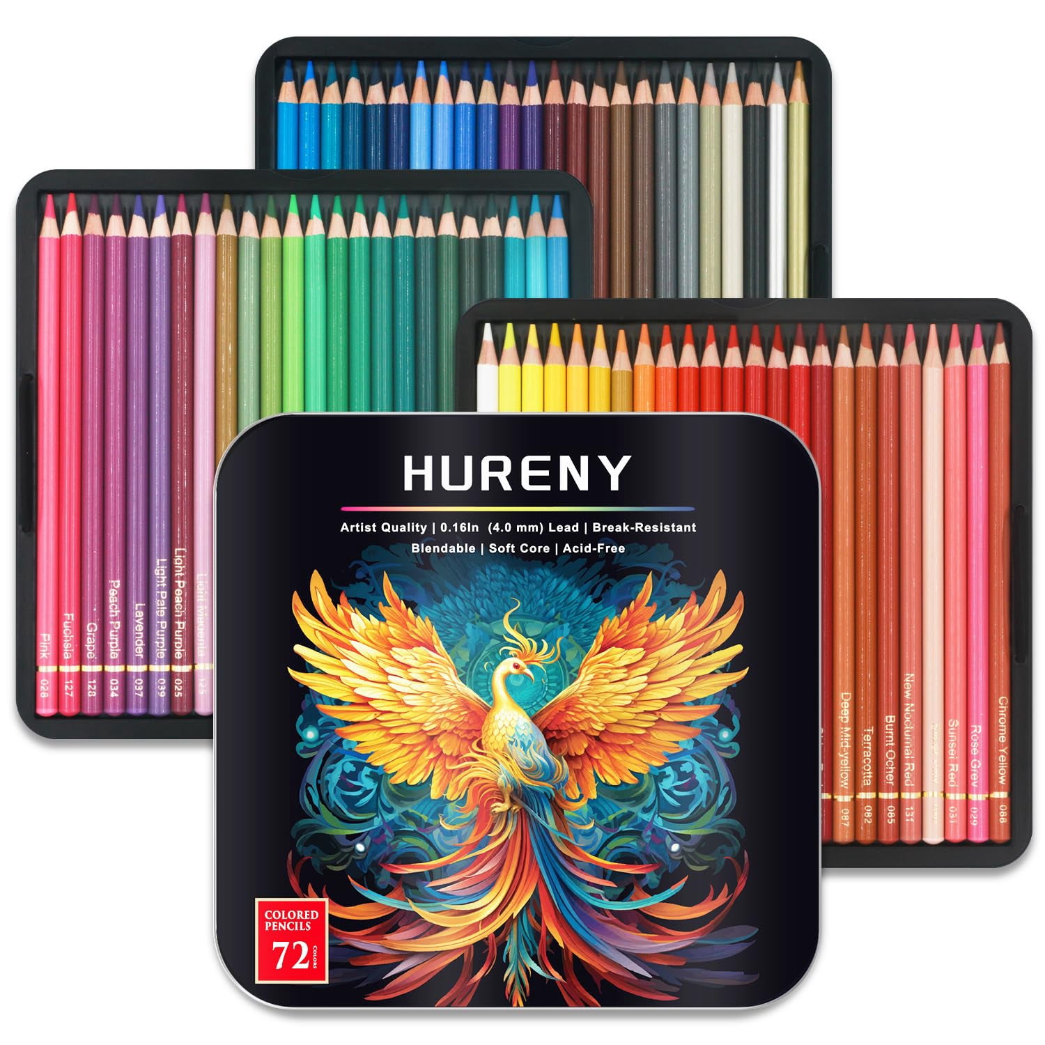 Colored Pencils for Adult Coloring Books, 72 Oil-Based Pencils, 3.8mm ...
