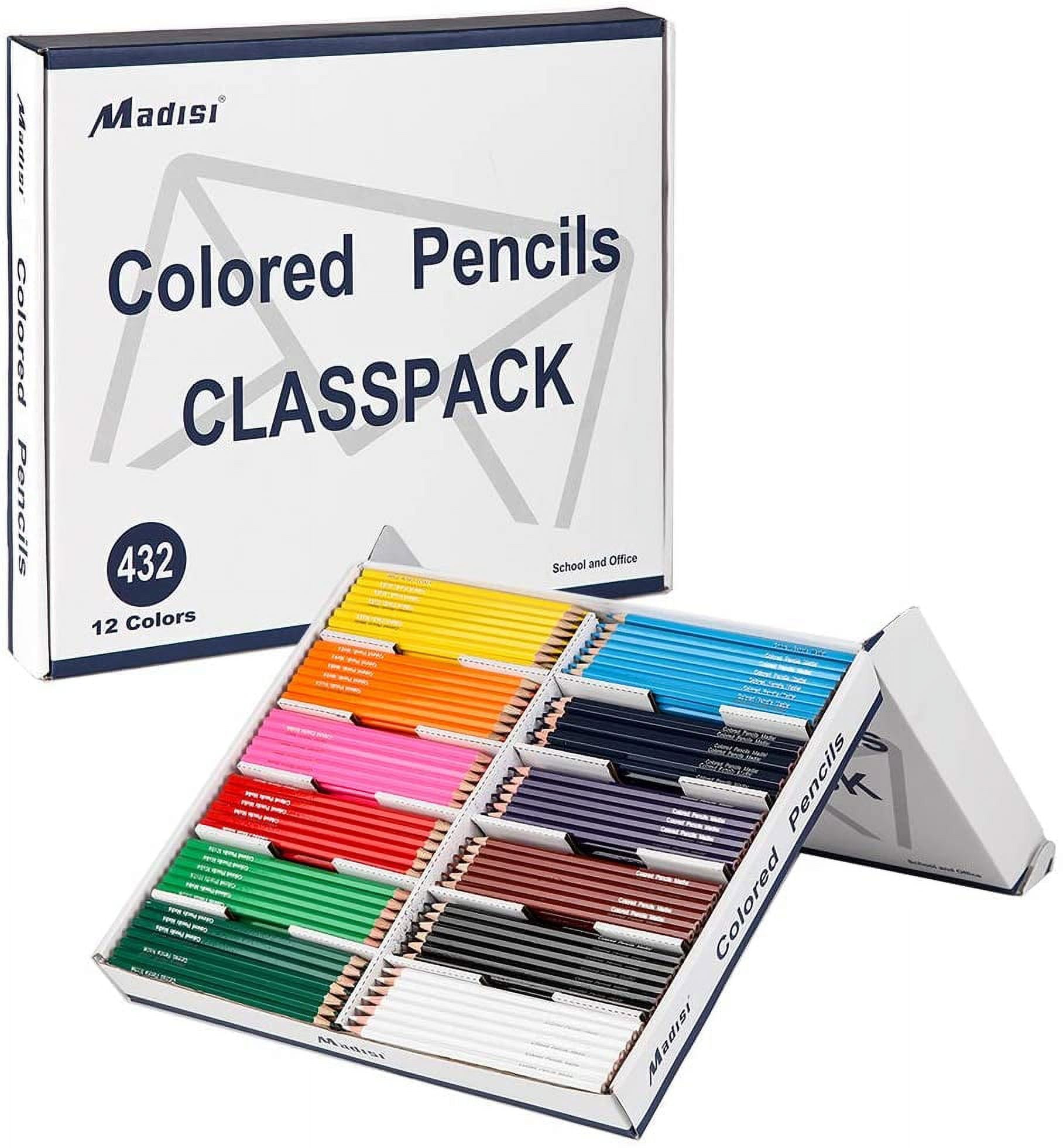 Madisi Colored Pencils Bulk - Pre-Sharpened - 24 Packs of 12-Count
