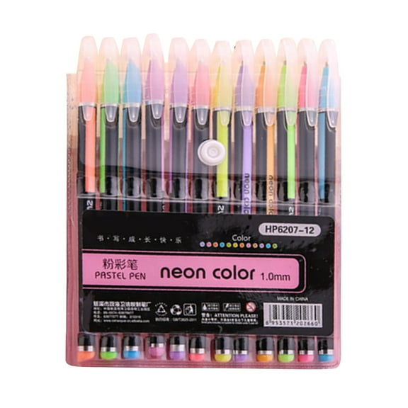 Colored Pencils Clearance, Furenl Flash Pen Fluorescent Marker Pen Marker Penaccount Pen Color Neutral Pen 12 Color Set 2Ml, Pen