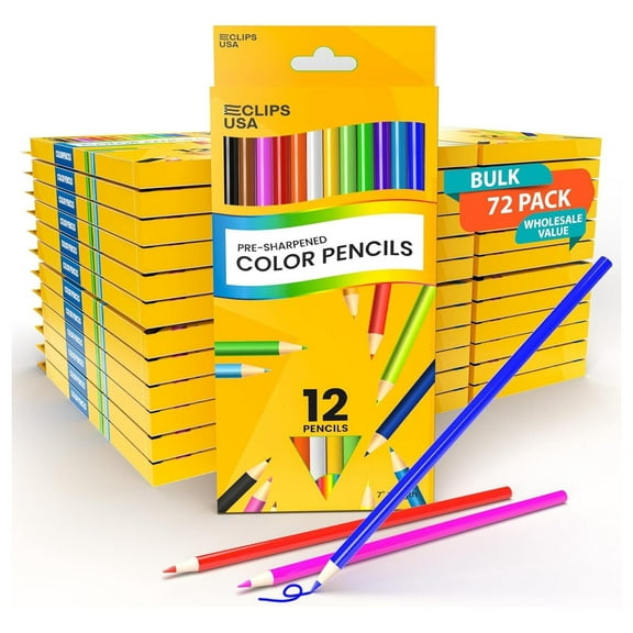 Colored Pencils, Colored Pencils Bulk, Colored Pencils For Kids Or Adults, Map Pencils, Coloring Pencils, 12 Colored Pencils Per Box, Box May Vary (72 Boxes)