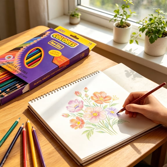 Colored Pencils Set, 12 18 24 Colors Oil Based Art Supplies, Vibrant Drawing Pencils for Coloring Books Sketching