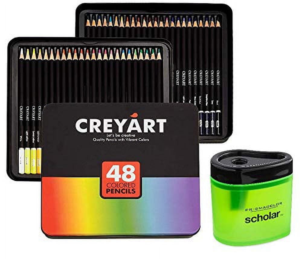 Colored Pencils Set of 48 PreSharpened Nontoxic Art Supplies for