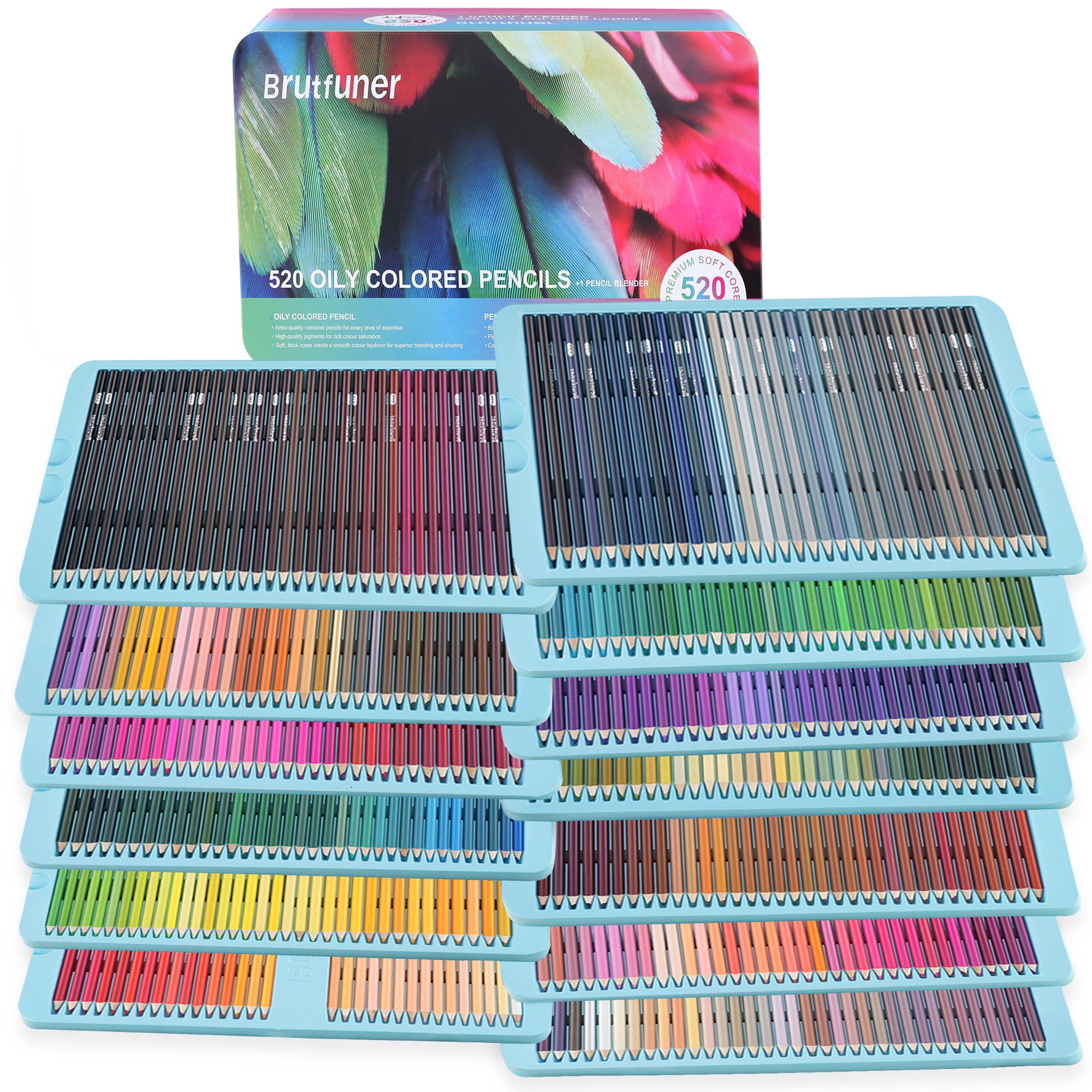 Colored Pencils,Set of 520 Colors,Rich Pigmented Soft Core Coloring Pencils, Pre-sharpened Color Pencil Set, Artist Quality Colored Pencils for Adult Coloring, Artists Drawing Sketchin