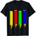 thumbnail image 1 of Colored Pencils T-Shirt Coloring Colouring Art Graphic Tee, 1 of 4