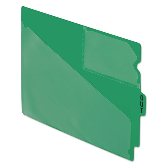 Colored Poly Out Guides with Center Tab 1/3-Cut End Tab, Out, 8.5 x 11, Green, 50/Box