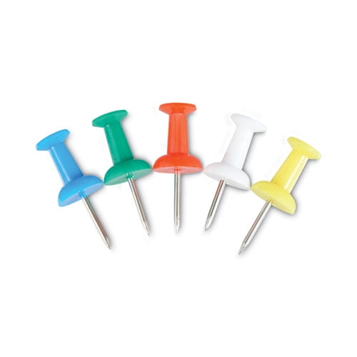 Colored Push Pins, Plastic, Assorted, 0.38