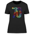 thumbnail image 1 of Colored Rainbow Number 70 T-Shirt Women -Image by Shutterstock, Female Large, 1 of 4
