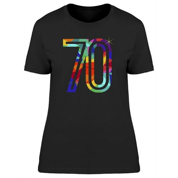 Colored Rainbow Number 70 T-Shirt Women -Image by Shutterstock, Female Large