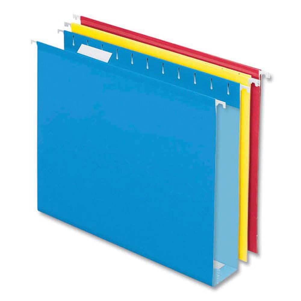 Colored Reinforced Hanging Folders, 2" Expansion, Letter Size, 1/5-Cut Tab, Assorted, 12/box | Bundle of 2 Boxes