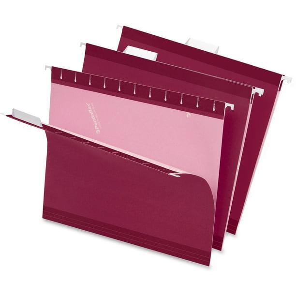 Colored Reinforced Hanging Folders, Legal Size, 1/5-Cut Tabs, Burgundy, 25/Box Colored Reinforced Hanging Folders, Legal Size, 1/5-Cut Tabs, Burgundy, 25/Box