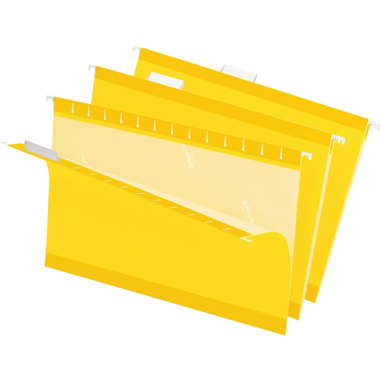 Colored Reinforced Hanging Folders, Legal Size, 1/5-Cut Tabs, Yellow, 25/Box Colored Reinforced Hanging Folders, Legal Size, 1/5-Cut Tabs, Yellow, 25/Box
