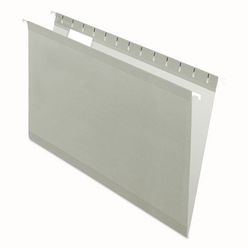Colored Reinforced Hanging Folders, Legal Size, 1/5-Cut Tabs, Gray, 25/Box | Bundle of 10 Boxes