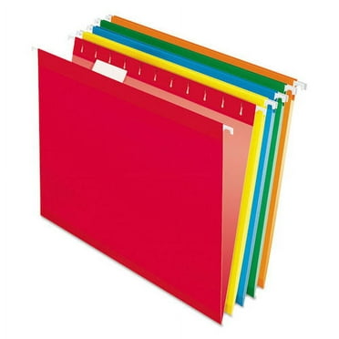 Colored Reinforced Hanging Folders, Letter Size, 1/5-Cut Tab, Assorted, 25/box | Bundle of 2 Boxes
